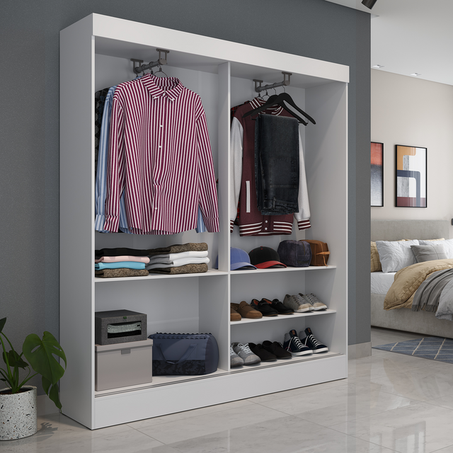 Guarda Roupa Solteiro 2 Portas de Correr Orazio 135cm Branco