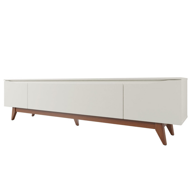 Rack Flynt para TVs até 75 Polegadas 3 Portas 184cm Off White com Natural