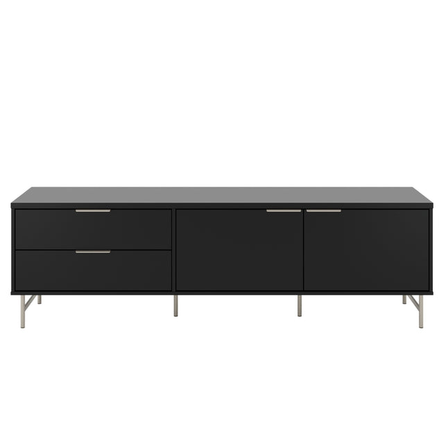 Rack para TVs até 75 Polegadas Yves 184 cm Preto Fosco com Champanhe
