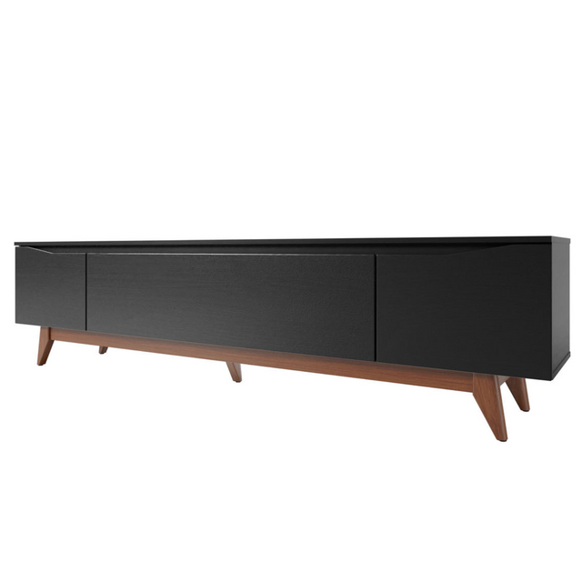 Rack Flynt para TVs até 75 Polegadas 3 Portas 220 cm Preto com Natural