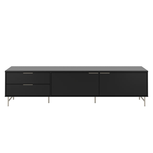 Painel Ripado Devin para TVs 75 Polegadas com Rack Yves 1.8 Preto com Champanhe