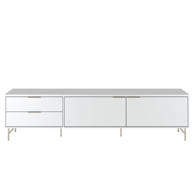 Rack para TVs até 75 Polegadas Yves 220cm Branco Fosco com Champanhe