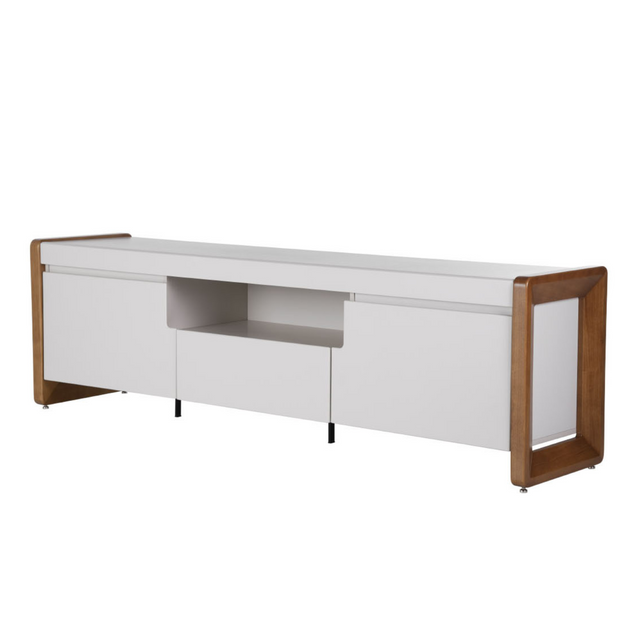 Rack para TVs até 75 Polegadas Bristol 225 cm Off White com Natural