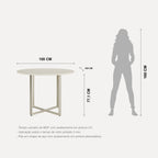 Mesa Arcádia 108 cm - Off White Fosco c/ Champanhe