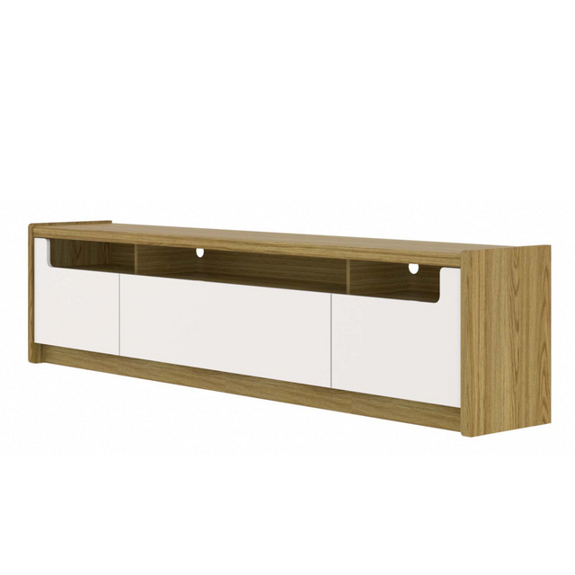 Rack para TVs até 75 Polegadas Oslo 220cm Off White com Freijó