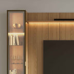 Estante para TV até 85 Polegadas com 2 Cristaleiras Vidro Reflecta 100% MDF com Led Lincoln Float 291cm
