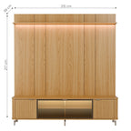 Rack com Painel para TV até 75 Polegadas Vidro Reflecta 100% MDF com Led Neon Float 215cm