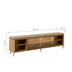 Rack para TVs até 85 Polegadas 100% MDF 1 Porta com Vidro Reflecta Lincoln Float 212cm