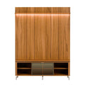 Rack com Painel para TV até 75 Polegadas Vidro Reflecta 100% MDF com Led Lincoln Float 178cm