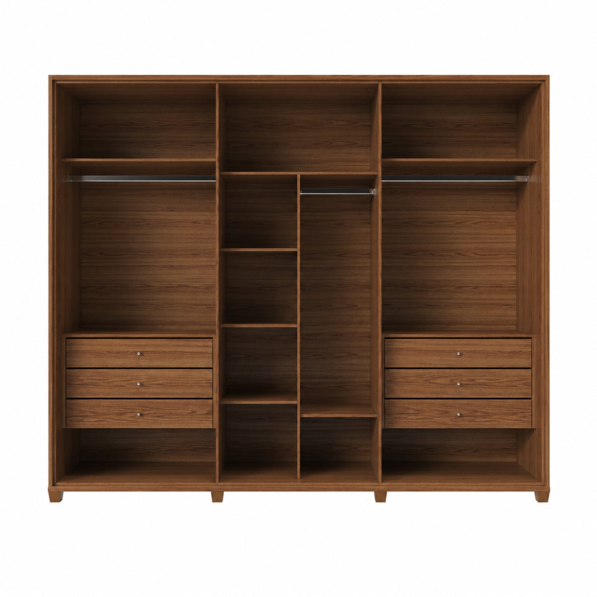 Guarda Roupa Casal 6 Portas Reflecta com Led 100% MDF Speculum 274cm Canella