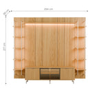 Estante para TV até 75 Polegadas Vidro Reflecta com Prateleiras 100% MDF com Led Neon Float 254cm
