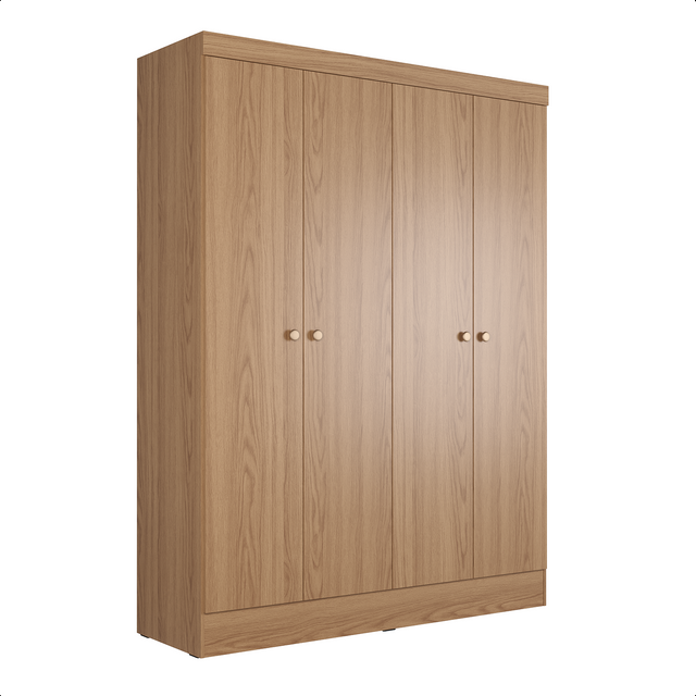 Guarda Roupa Solteiro 4 Portas Renzo 135cm Branco