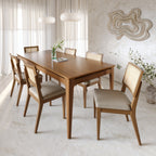 Mesa de Jantar Retangular 4 Lugares Addar 135cm Natural com Canella