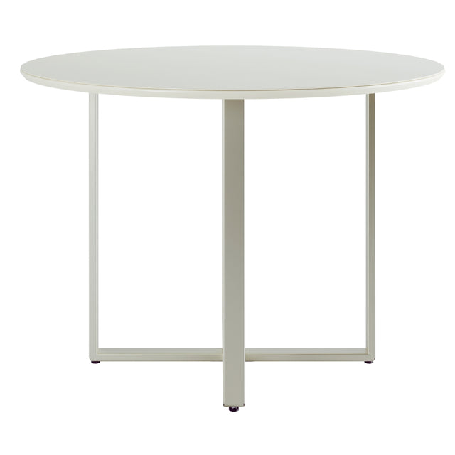 Mesa Arcádia 108 cm - Off White Fosco c/ Champanhe