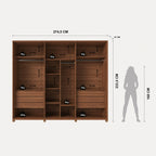 Guarda Roupa Casal 6 Portas Reflecta com Led 100% MDF Speculum 274cm Canella