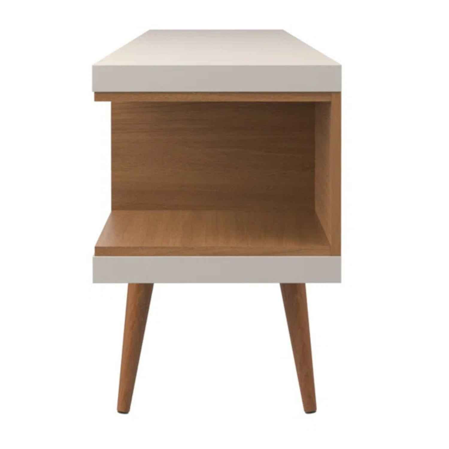 Rack para TV até 55” Utopia Branco Gloss e Natural – 135 cm