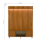 Rack com Painel para TV até 75 Polegadas Vidro Reflecta 100% MDF com Led Neon Float 178cm
