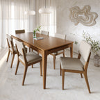 Mesa de Jantar Retangular 6 Lugares Addar 180cm Natural com Canella