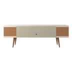 Rack para TV até 55 Polegadas Utopia Off-White Gloss e Natural – 135 cm