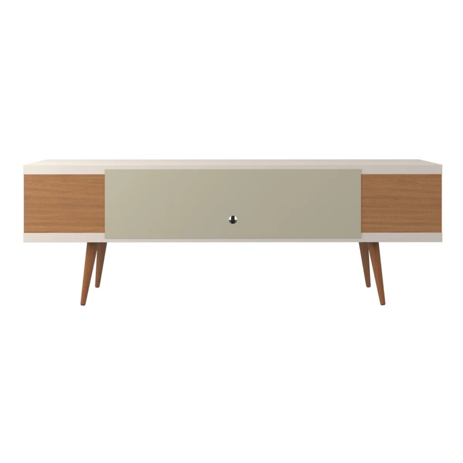 Rack para TV até 55 Polegadas Utopia Off-White Gloss e Natural – 135 cm