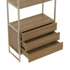 Estante com 3 Gavetas Voss 75 cm - Freijó c/ Champanhe