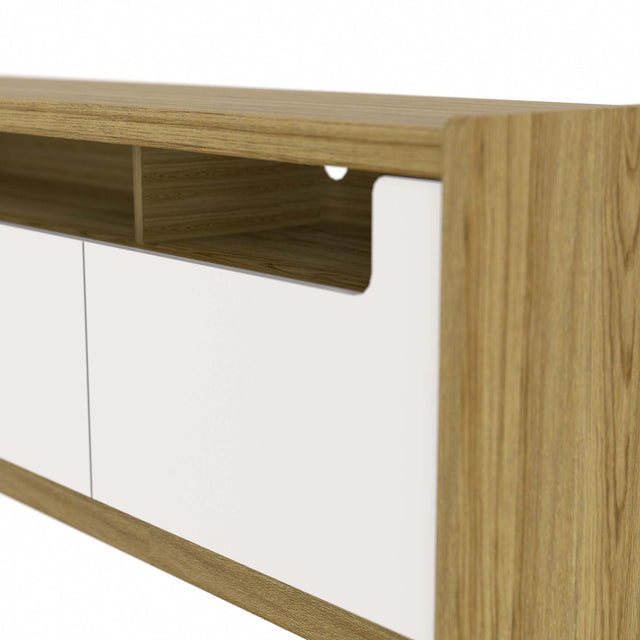 Rack para TVs até 75 Polegadas Oslo 220cm Off White com Freijó