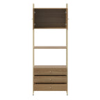 Estante com 3 Gavetas Voss 75 cm - Freijó c/ Champanhe