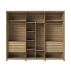 Guarda Roupa Casal 6 Portas Reflecta com Led 100% MDF Speculum 274cm Carvalho