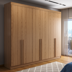 Guarda-Roupa Casal 6 Portas 4 Gavetas Lazzaro 231cm Carvalho