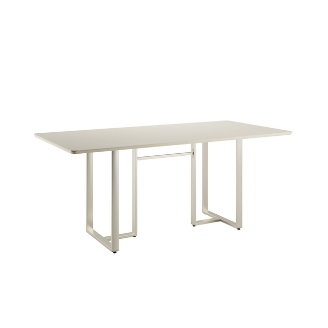 Mesa Arcádia 160 cm - Off White Fosco c/ Champanhe