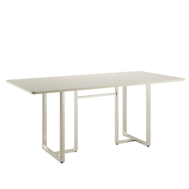 Mesa Arcádia 184 cm - Off White Fosco c/ Champanhe