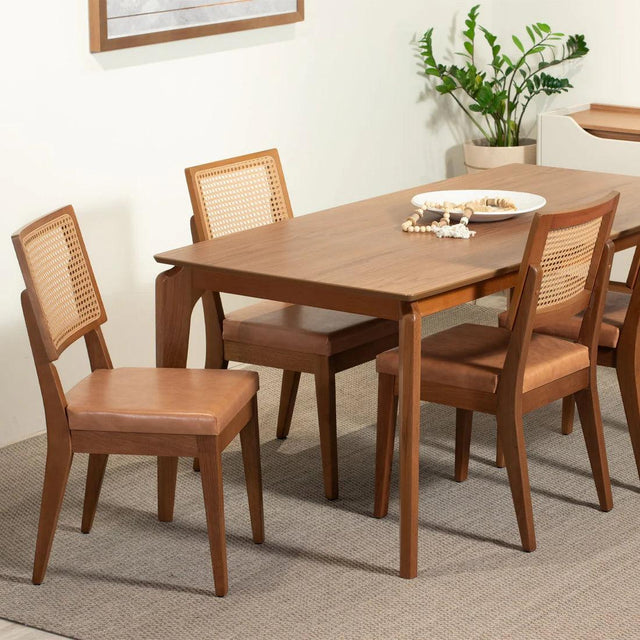 Mesa de Jantar Lauren 180 cm - Natural c/ Canela