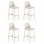Conjunto de 4 Banquetas Altas de Aço Estofada Lucille