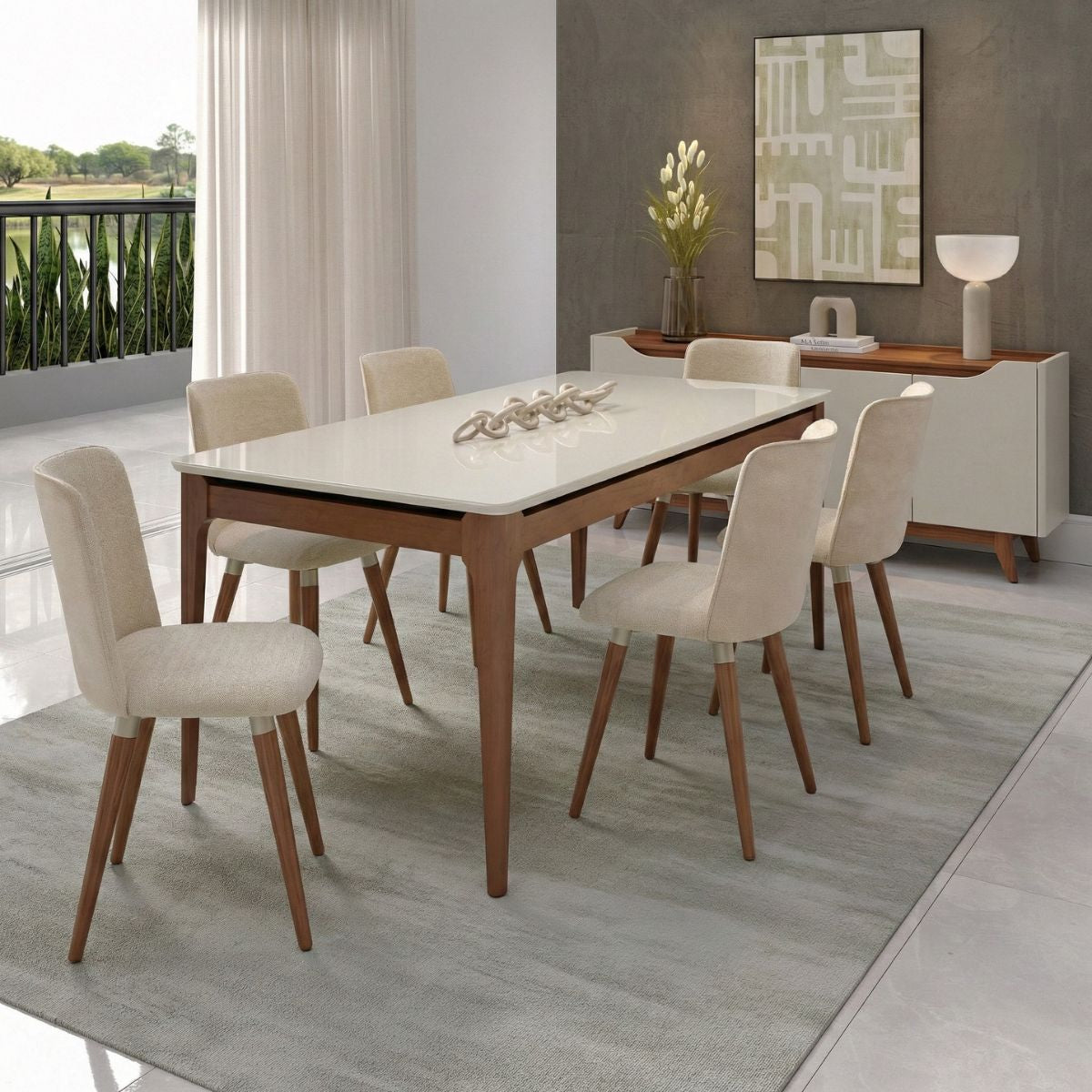 Conjunto de 4 Cadeiras de Madeira Maciça Dakota