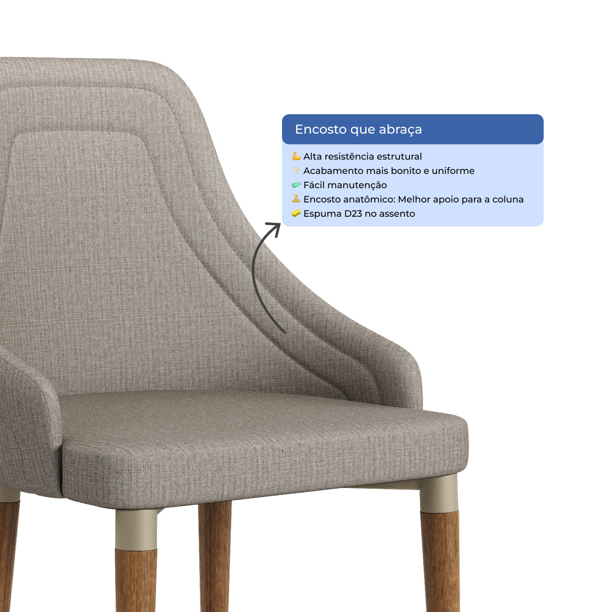 Conjunto de 4 Cadeiras de Madeira Maciça Evelyn