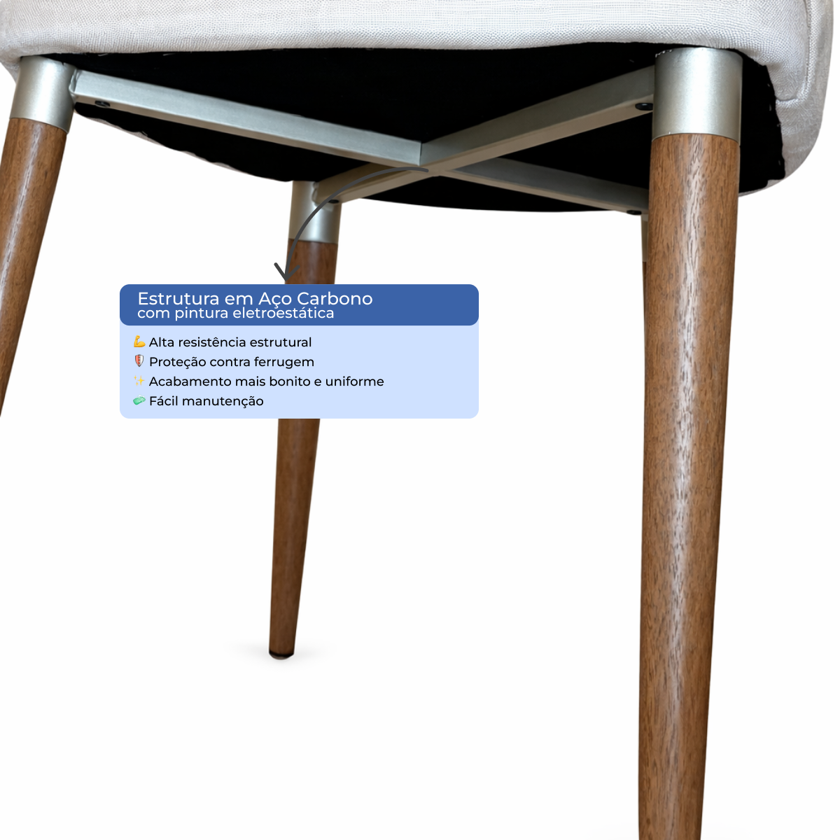 Conjunto de 4 Cadeiras de Madeira Maciça Evelyn