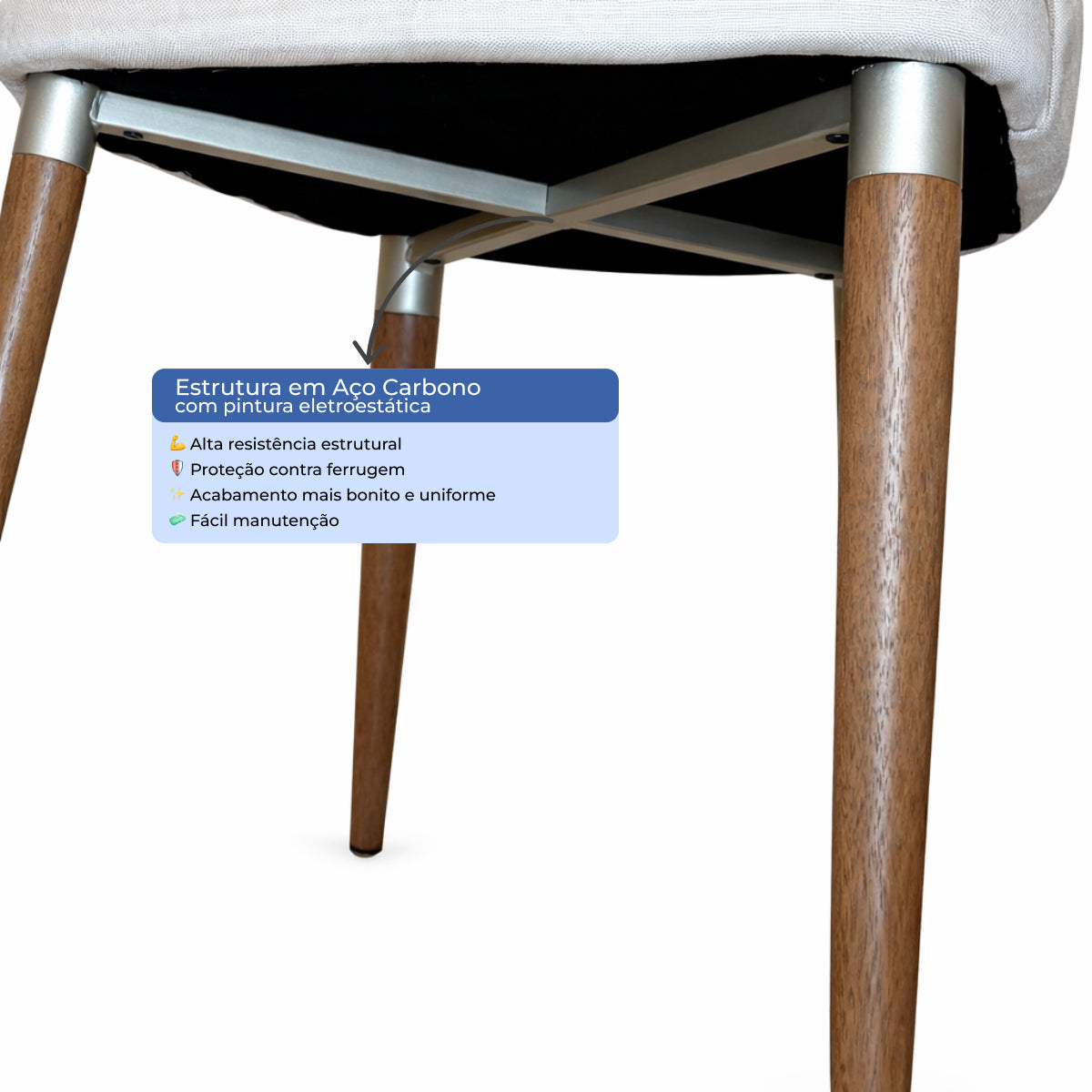 Conjunto de 4 Cadeiras de Madeira Maciça Evelyn