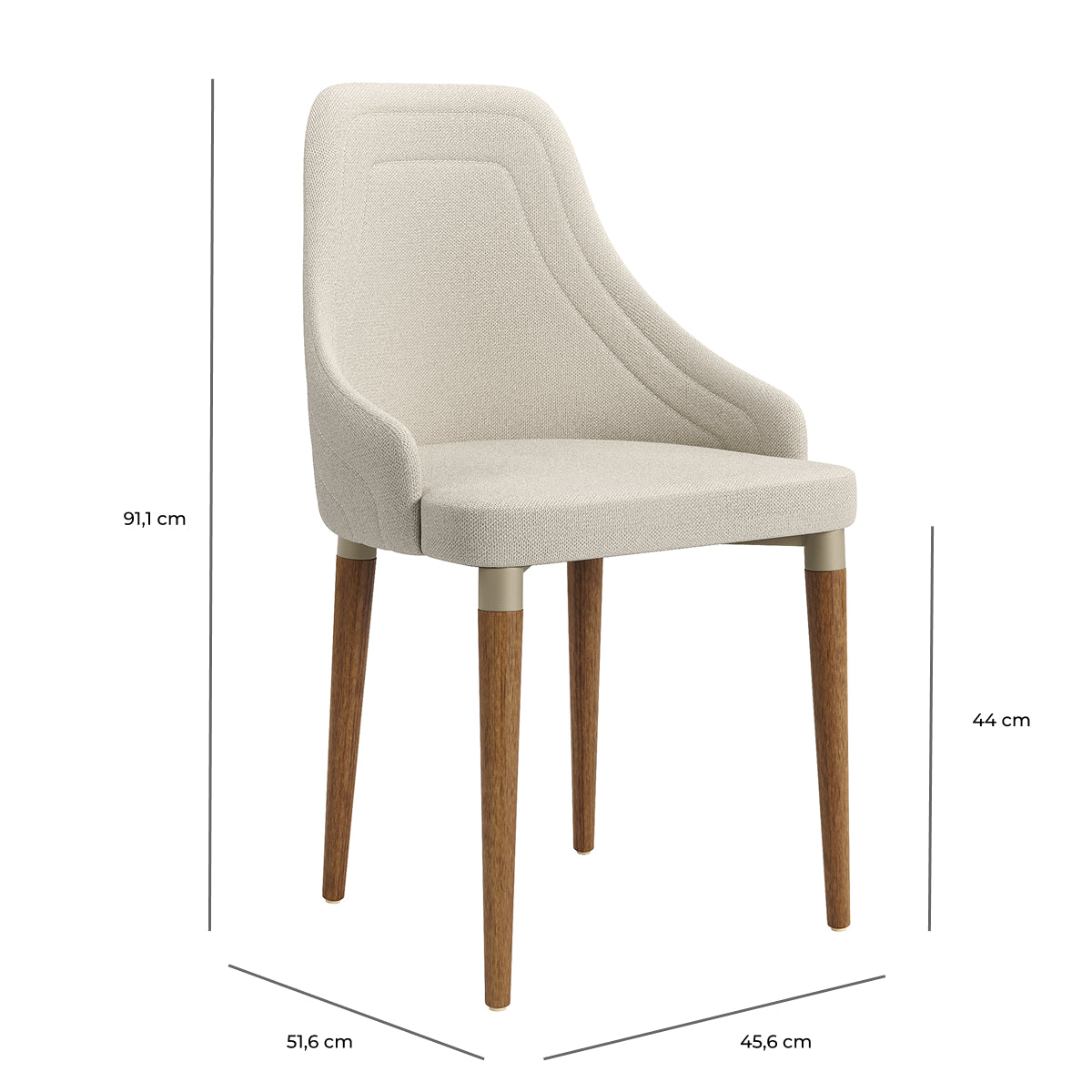 Conjunto de 4 Cadeiras de Madeira Maciça Evelyn