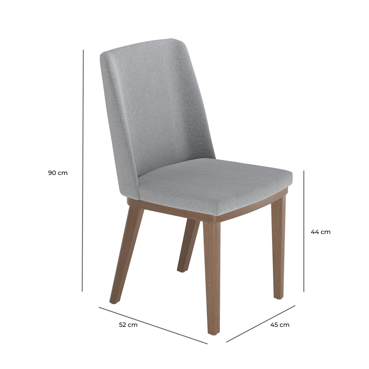 Conjunto de 4 Cadeiras de Madeira Maciça Kalina