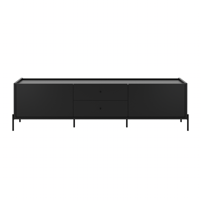 Painel Ripado Devin para TVs 75 Polegadas com Rack Jasper 2.2 Preto Fosco
