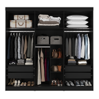 Guarda-Roupa Casal 6 Portas 4 Gavetas Lazzaro 231cm Carvalho