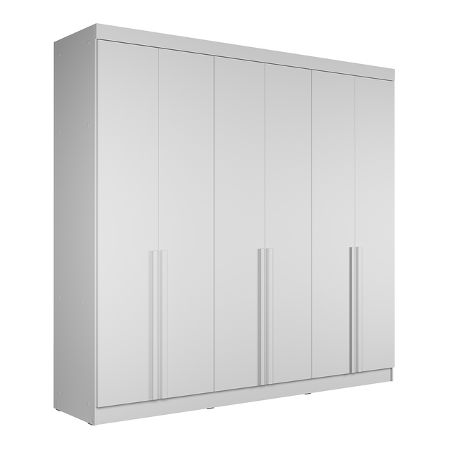 Guarda-Roupa Casal 6 Portas 4 Gavetas Lazzaro 231cm Branco