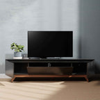 Rack Flynt para TVs até 75 Polegadas 3 Portas 220 cm Preto com Natural