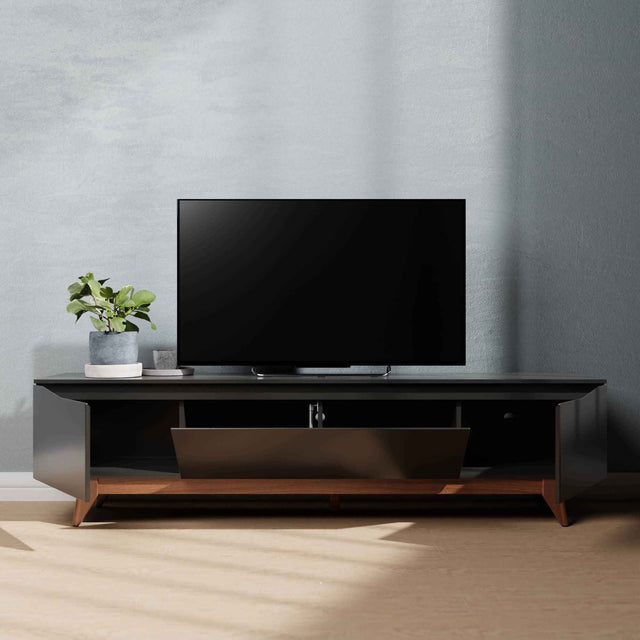 Rack Flynt para TVs até 75 Polegadas 3 Portas 184cm Preto com Natural