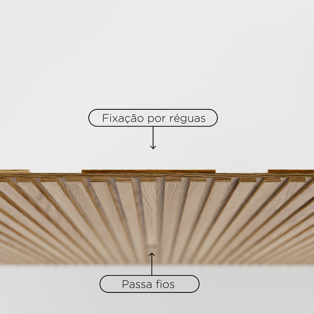 Painel Devin para TVs 75 Polegadas com Rack Flynt 2.2 Natural com Off White
