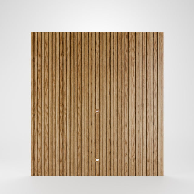 Painel Ripado Devin para TVs 75 Polegadas com Rack Jasper 2.2 Off White com Champanhe