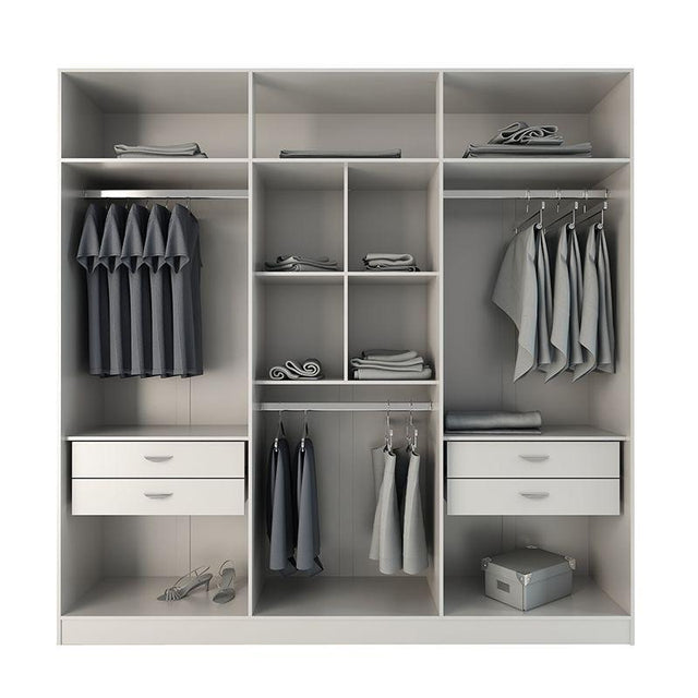 Guarda Roupa Casal Eldridge Branco Gloss - 230 cm /Outlet