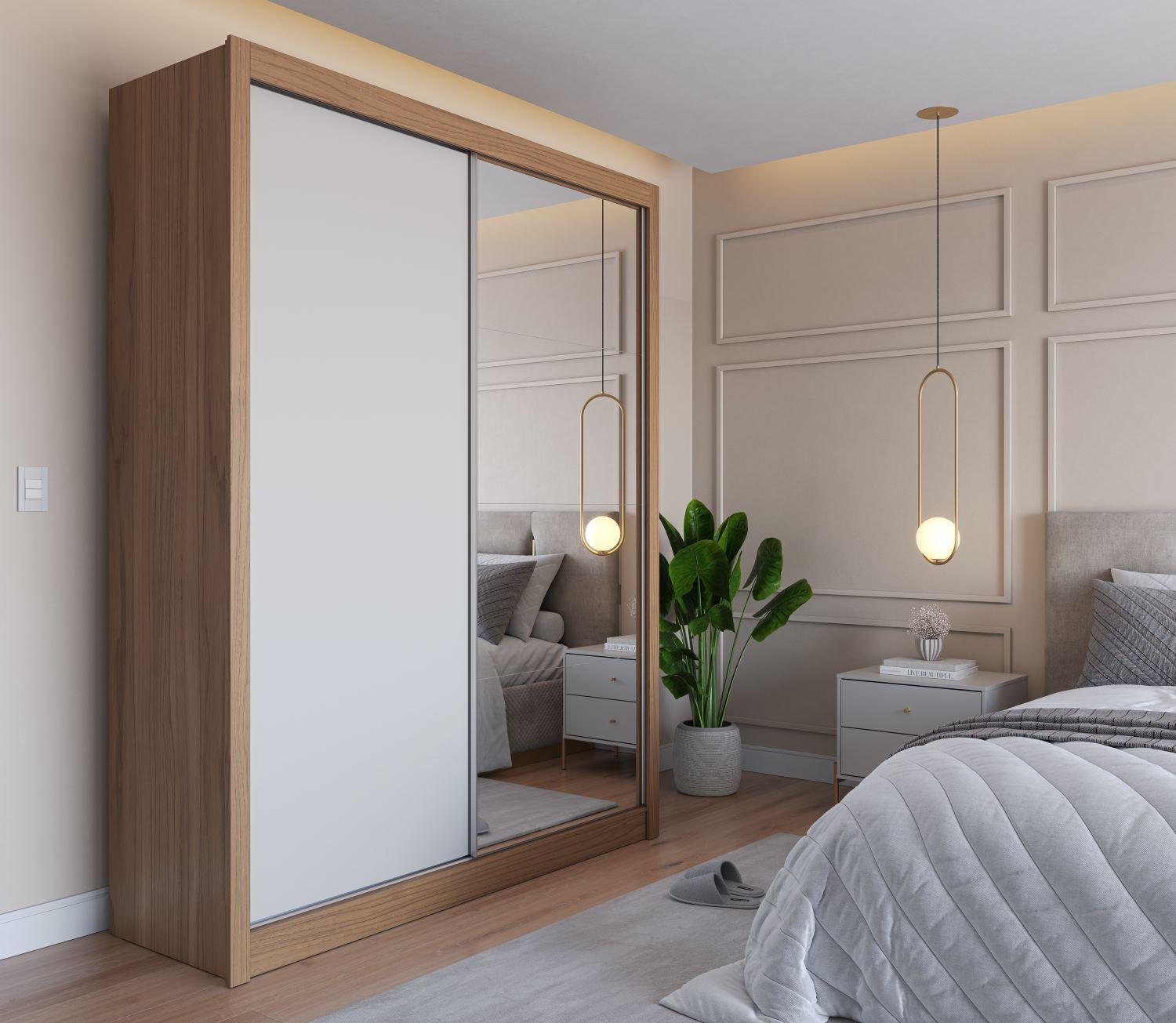 Guarda-Roupa 100% MDF Montclair 2 Portas de Correr - 186 cm