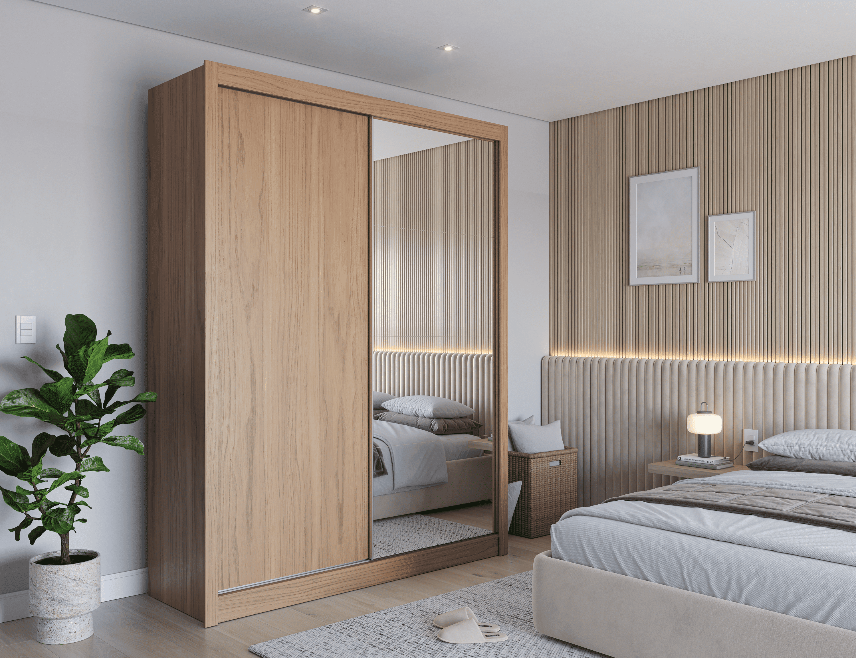 Guarda-Roupa 100% MDF Montclair 2 Portas de Correr - 186 cm