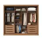 Guarda-Roupa 100% MDF Montclair 3 portas de correr com gavetas Ele/Ela - 275 cm